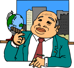 Man in Suit and Tie Holding Globe Clipart - Professional Business Concept