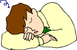 Woman Sleeping on Bed with Hands on Head - Relaxation Clipart
