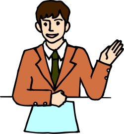 Businessman in Suit Pointing Hand Clipart - Professional Gesture