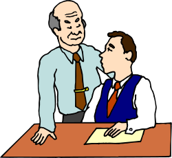 Business Meeting Clipart: Two Men in Ties Engaging in Conversation