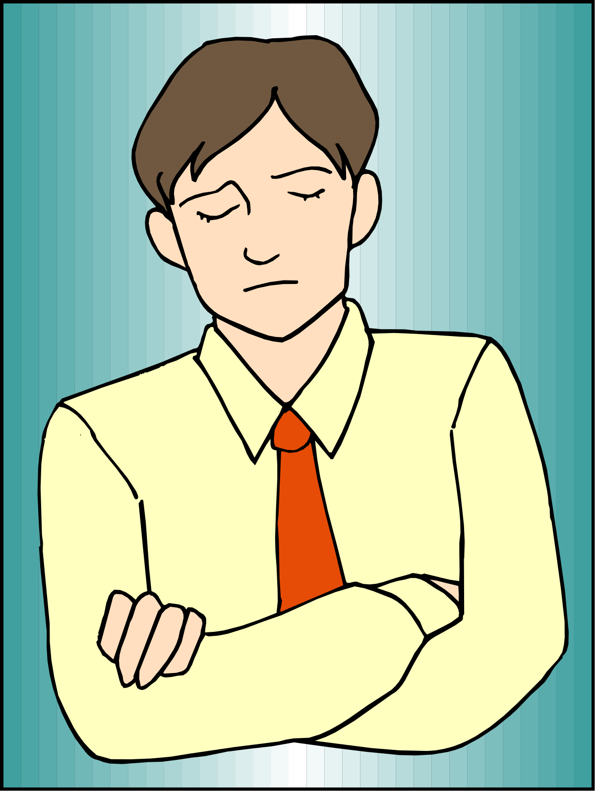 Man in Yellow Shirt and Red Tie Clipart for Dynamic Illustrations