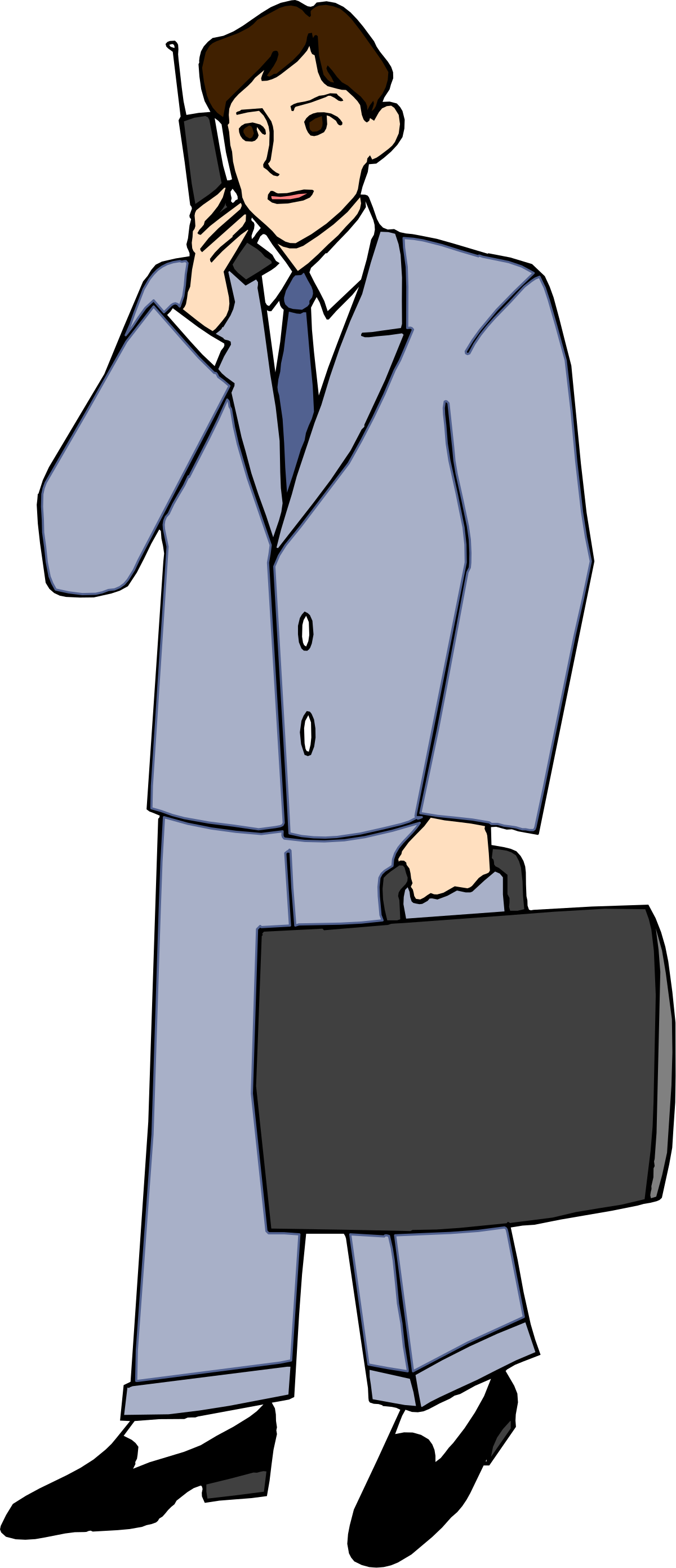 a man in a suit talking on a cell clip art png transparent Man in Suit Talking on Cell Phone Clipart - Professional Office Scene