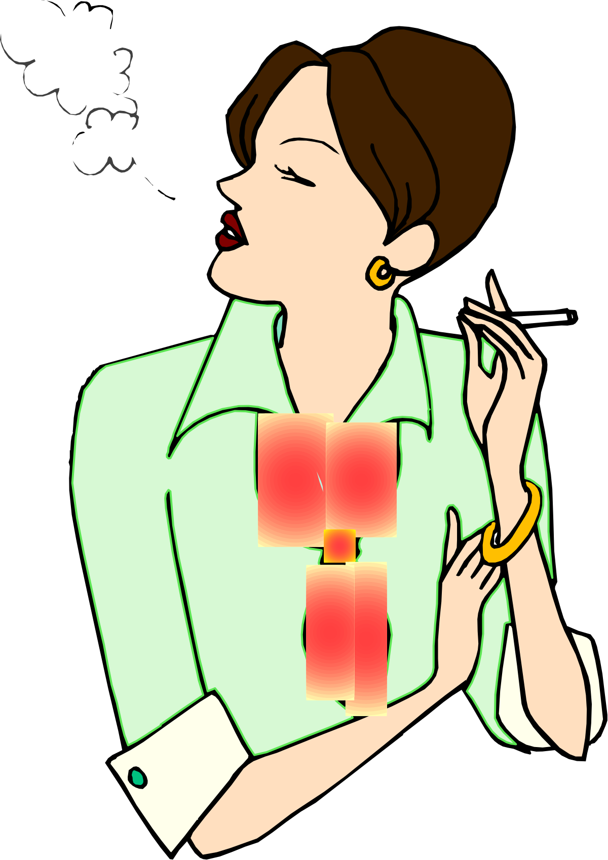 Woman Smoking a Cigarette Clipart - Elegant and Edgy Visuals