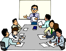 Group of People Sitting Around a Table - Engaging Clipart for Your Projects