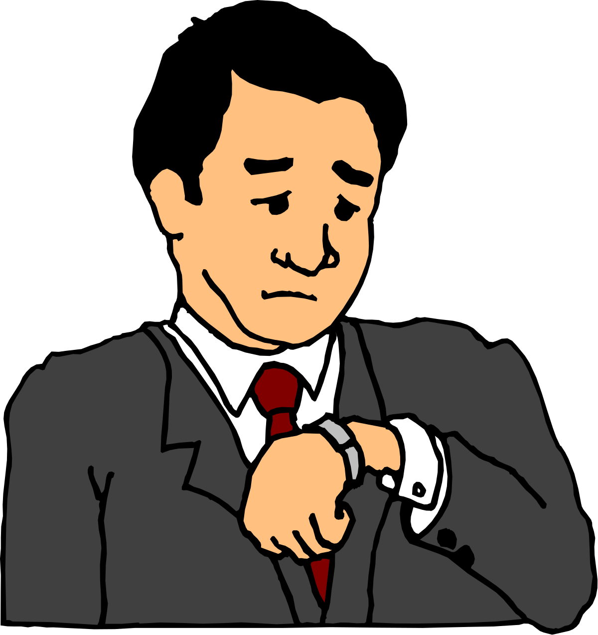 a man in a suit and tie is looking down clip art png transparent Businessman in Suit and Tie Looking Down Clipart for Professional Use