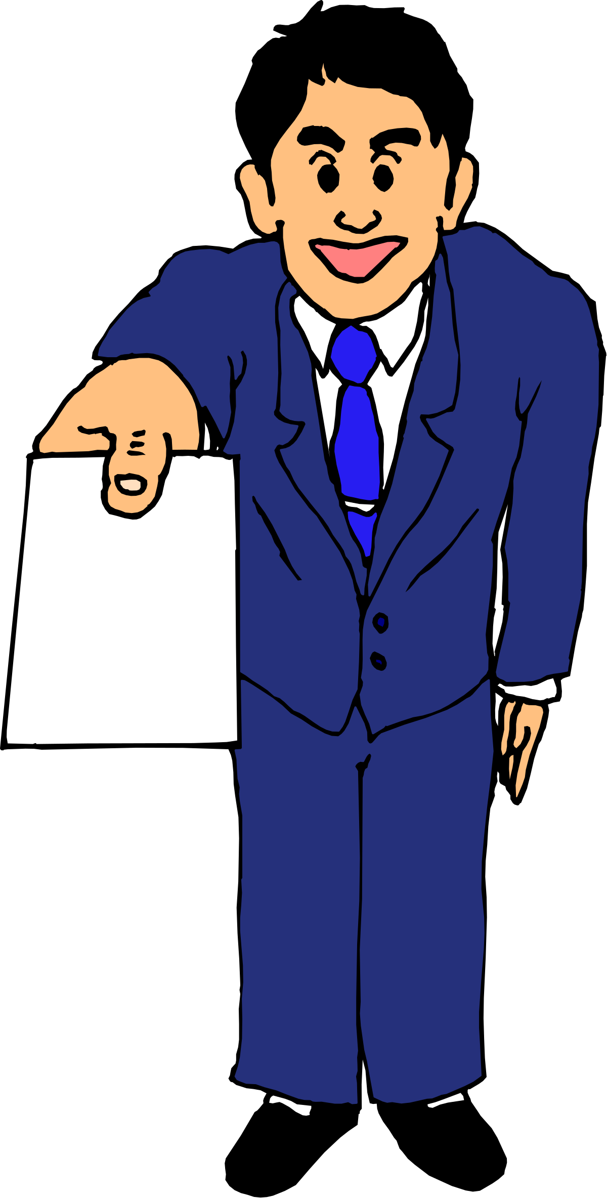 Businessman in Suit Pointing - Professional Clipart Illustration