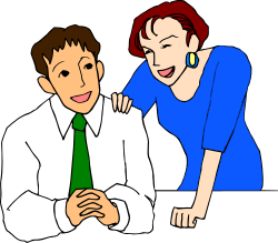 Man and Woman Looking at Each Other Clipart - Emotional Connection in SVG