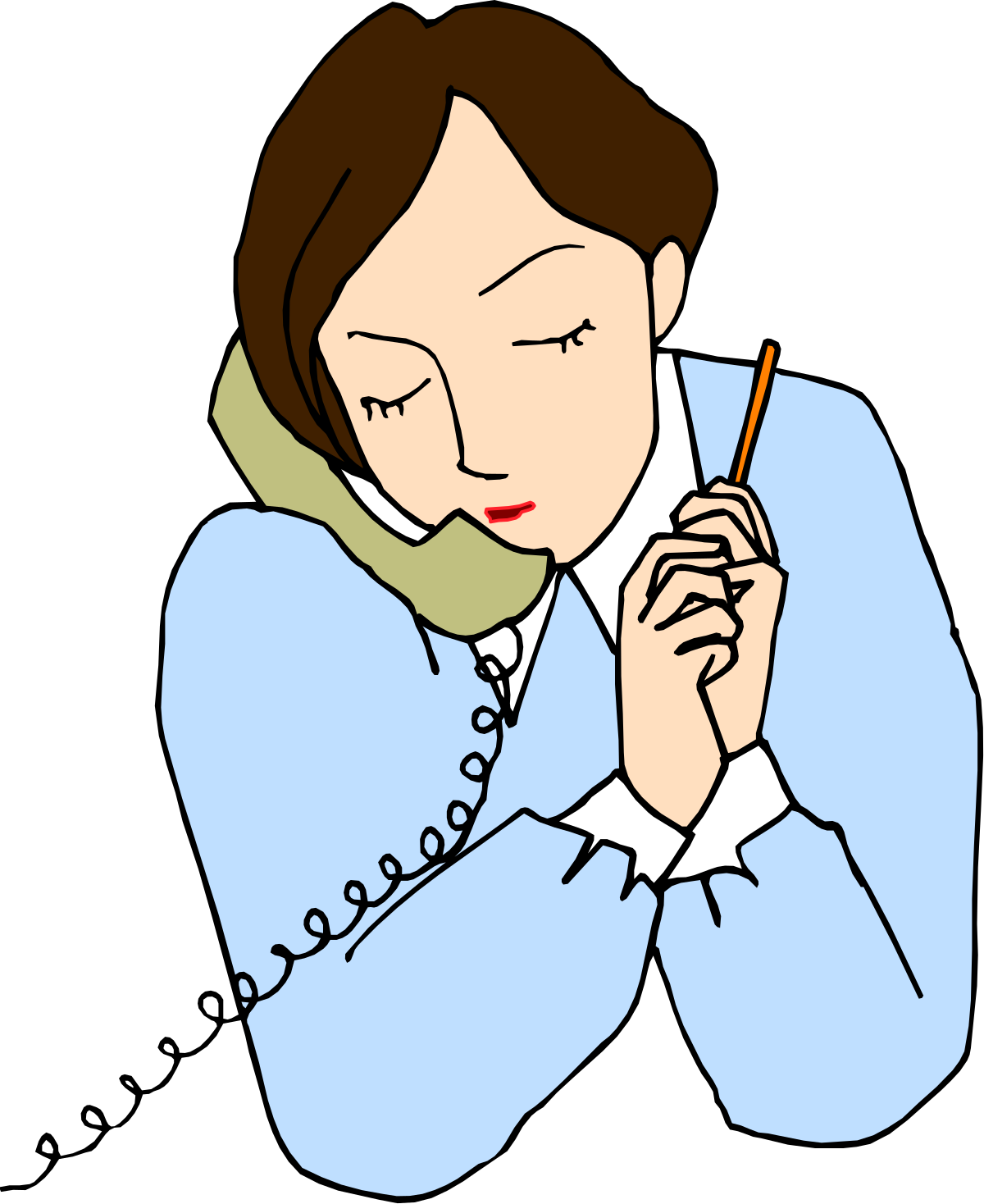 a woman in a blue shirt is writing clip art png transparent Woman Writing in Blue Shirt - Engaging Clipart Collection