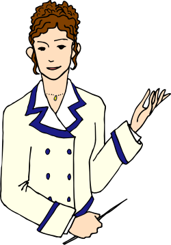 Woman in White Jacket with Blue Trims Clipart