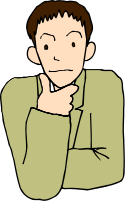 Thoughtful Man with Hand on Chin Clipart for Creative Projects