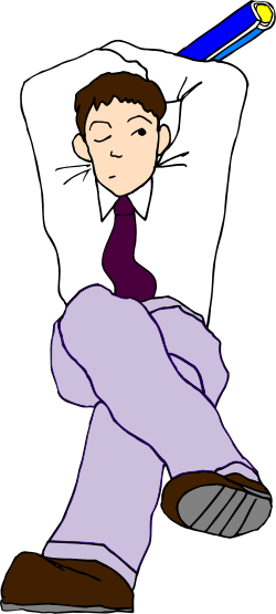 Sleeping Man in Pajamas with a Bat Clipart