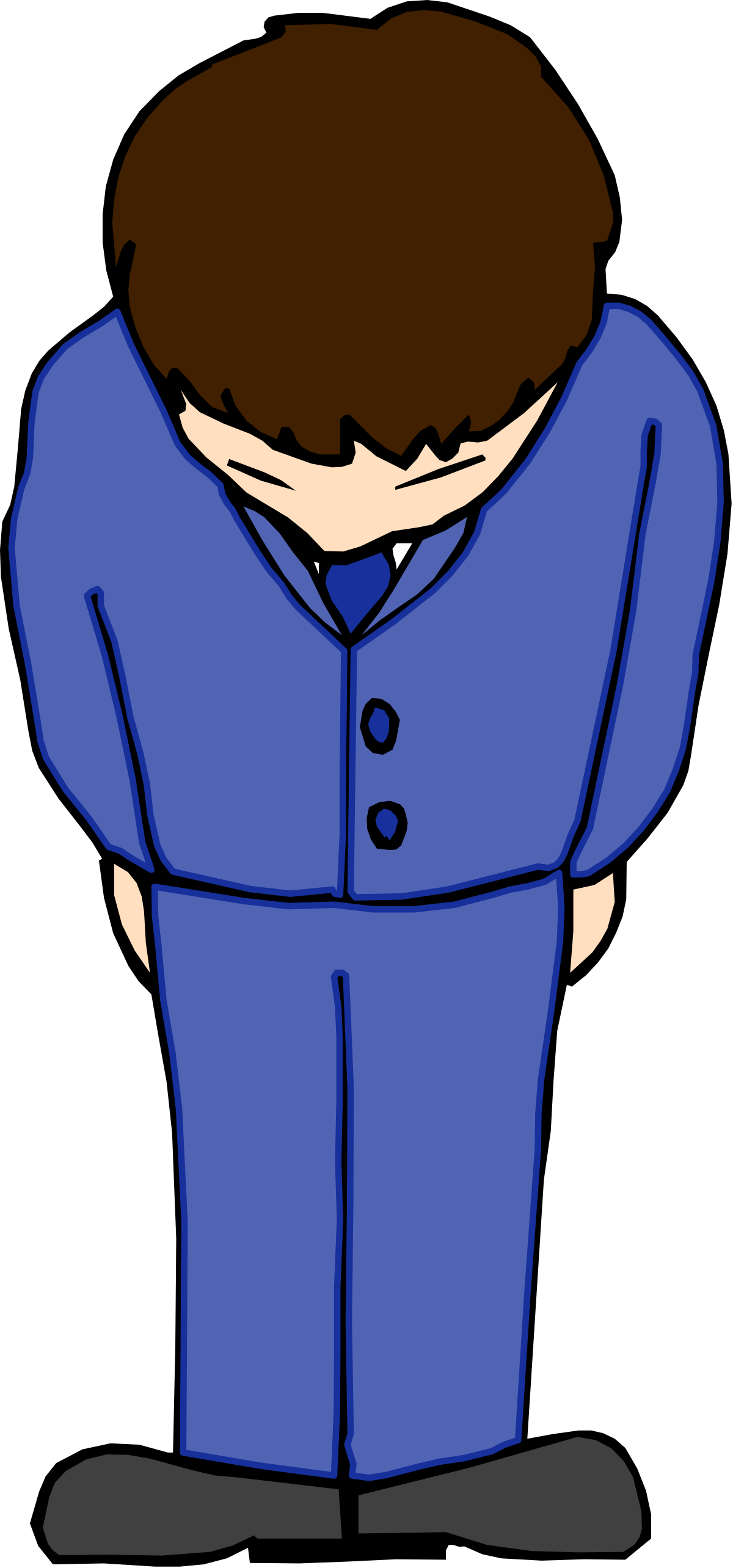 a man in a blue shirt is looking down clip art png transparent Man in Blue Shirt Looking Down Clipart - Perfect for Your Projects