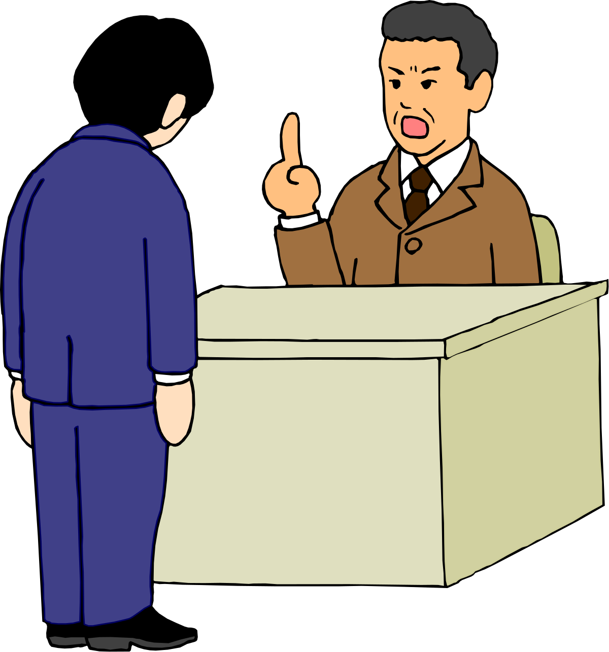 Gift Exchange Clipart: Man Giving Another Man a Present