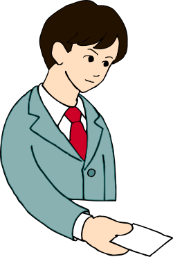 Businessman in Suit and Tie Holding Document Clipart