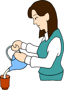Woman Pouring Water from Cup Clipart - Beautiful SVG Illustration