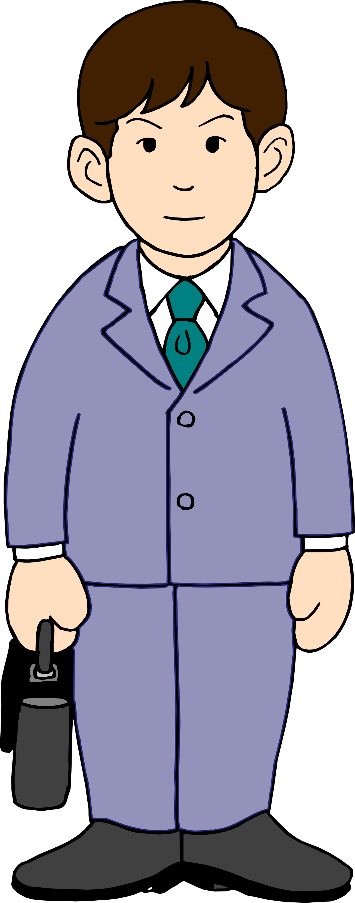 a man in a suit and tie holding a briefcase clip art png transparent Businessman in Suit with Briefcase Clipart for Professional Use