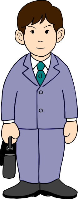 Businessman in Suit with Briefcase Clipart for Professional Use