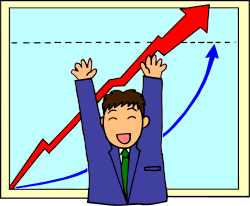 Man in a Suit Raising Arms Clipart - Professional Victory Celebration