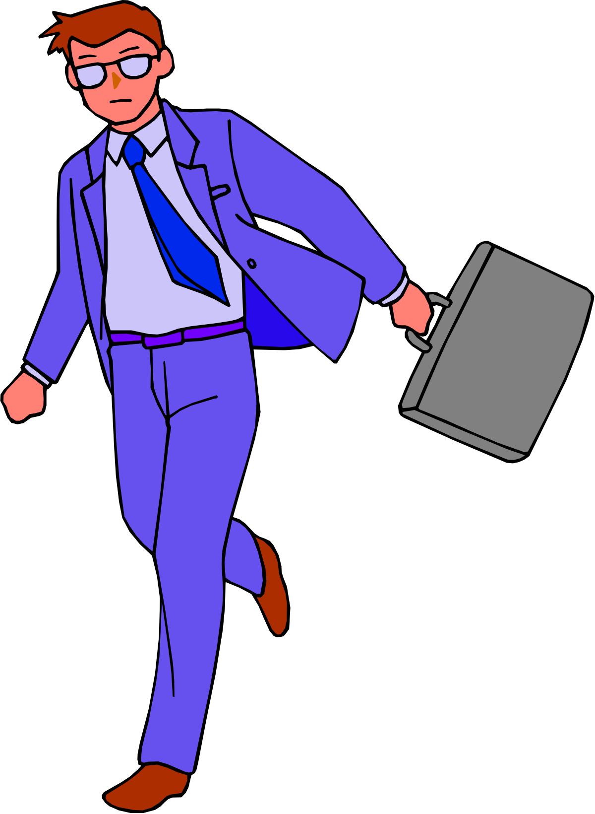 a man in a suit and tie is running clip art png transparent Professional Man in Suit and Tie Running Clipart