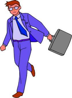 Professional Man in Suit and Tie Running Clipart
