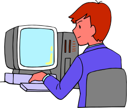 Man Holding Computer Monitor Clipart - Dynamic Visual for Tech Themes