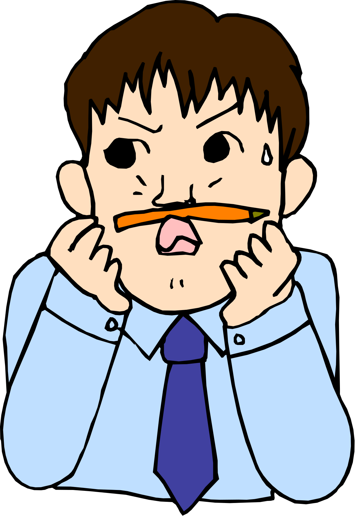 Businessman with Tie and Cigarette Clipart - Professional and Stylish SVG Image