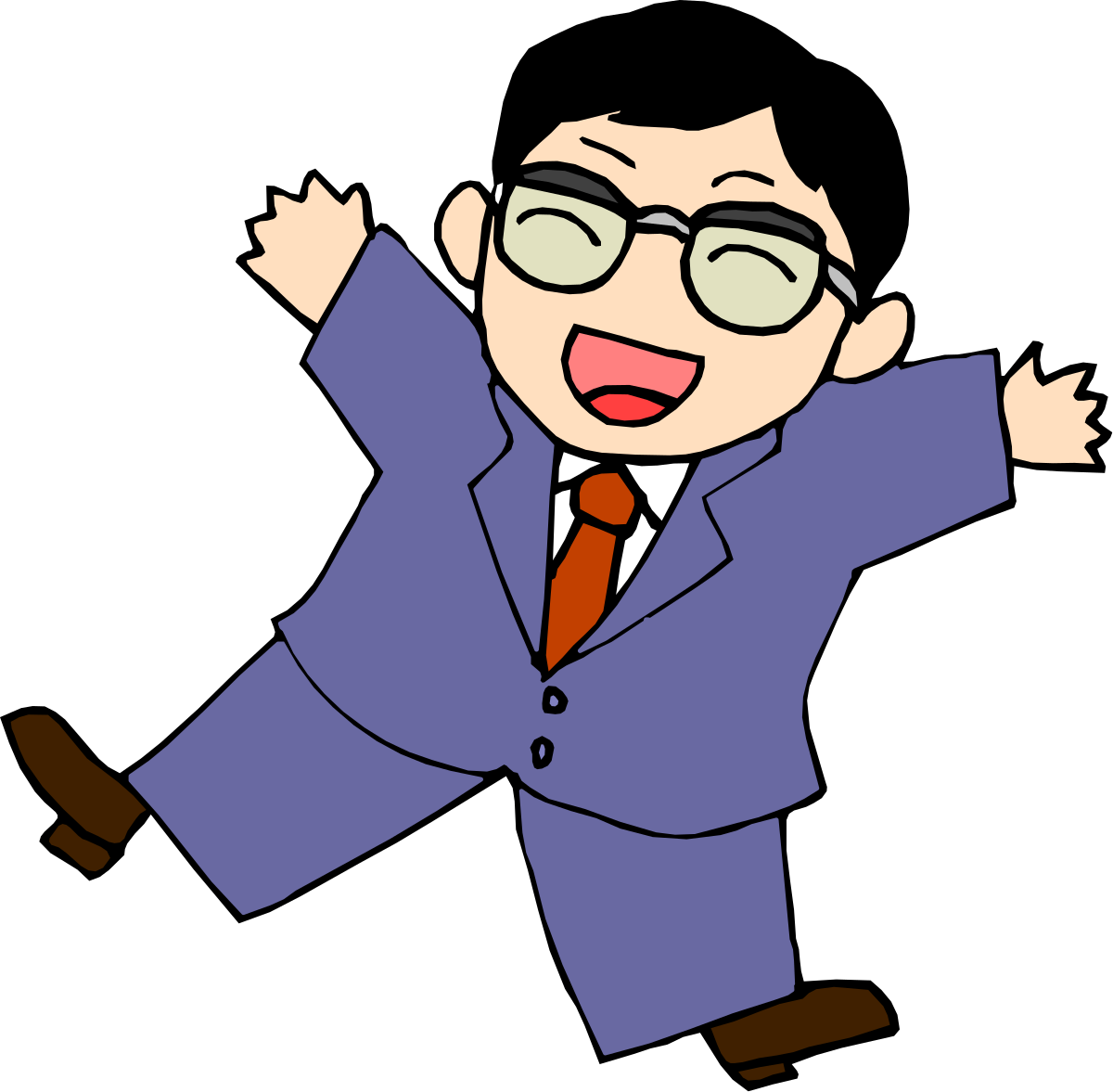 a man in a suit and tie is jumping clip art png transparent Jumping Businessman in Suit and Tie Clipart