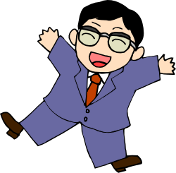 Jumping Businessman in Suit and Tie Clipart