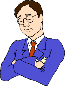 Businessman in Suit and Tie with Arms Crossed Clipart