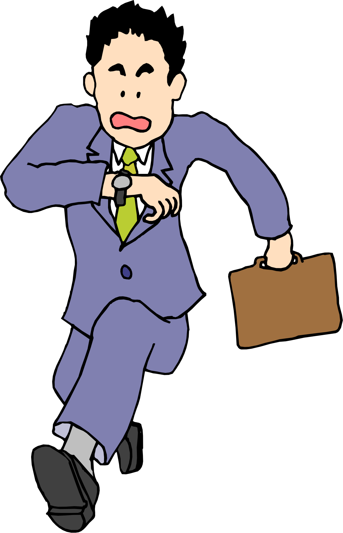 Businessman Running Clipart - Dynamic Man in Suit and Tie