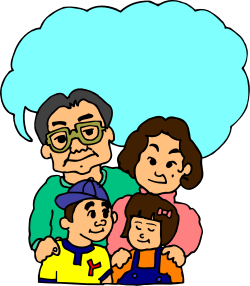 Family with Speech Bubble Clipart: Expressive Communication Illustrations
