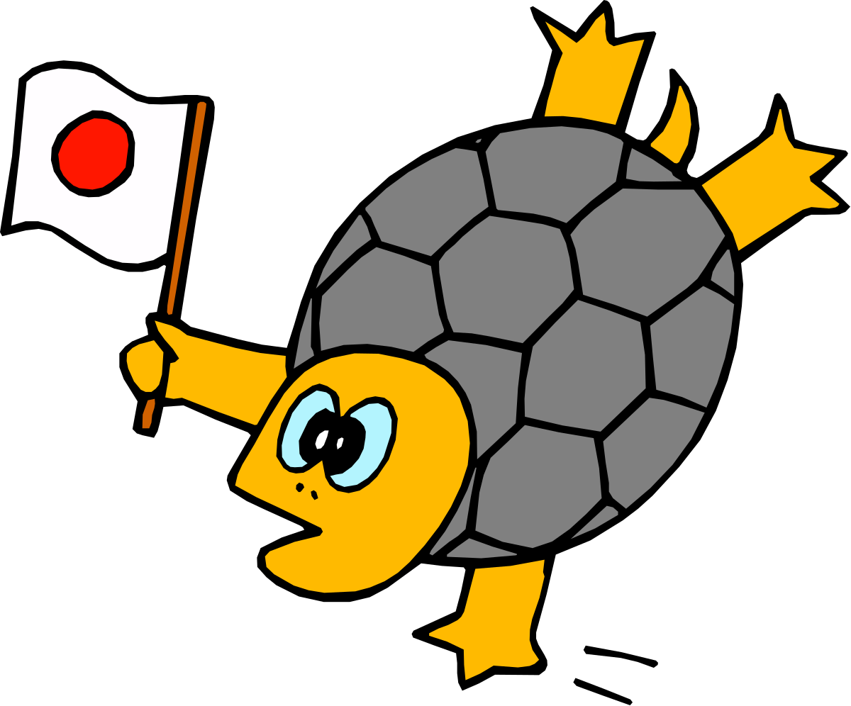 Turtle Waving Flag Clipart: Cute Turtle with Flag Tail