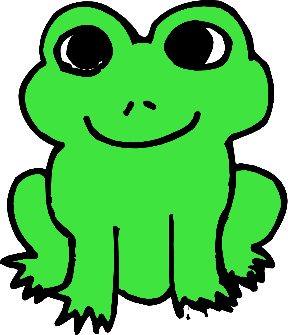 a green frog with big eyes clip art png transparent Green Frog with Big Eyes Clipart - Playful and Charming