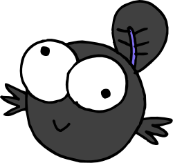 Black and White Cartoon Character with Big Eyes - Fun SVG Clipart