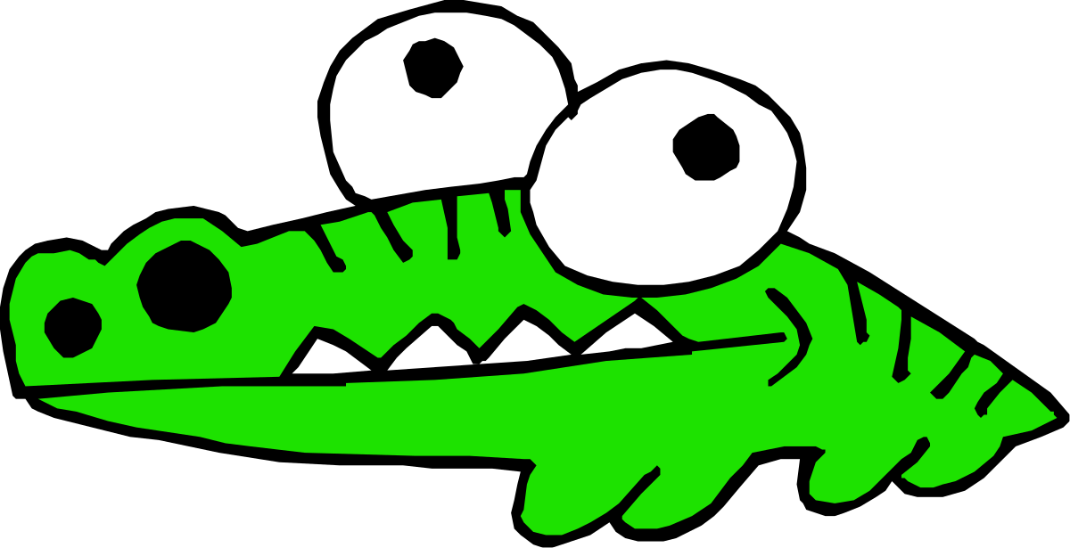 a green crocodile with big eyes and a big grin clip art png transparent Green Crocodile Clipart with Big Eyes and Grin