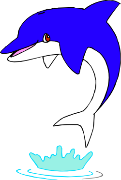 Dolphin Jumping Out of Water Clipart - Vibrant Marine Life