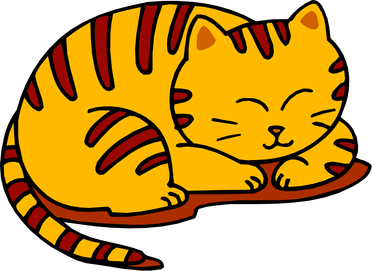 Cat Sleeping on Pillow - Adorable Clipart for Your Projects
