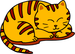 Cat Sleeping on Pillow - Adorable Clipart for Your Projects