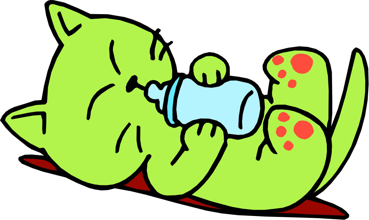 Green Caterpillar with Blue Caterpillar on Back Clipart
