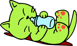 Green Caterpillar with Blue Caterpillar on Back Clipart