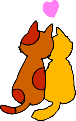 Cats Clipart: Adorable Couple of Cats Sitting Together