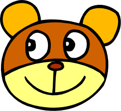 Brown Bear Face Clipart with Big Smile