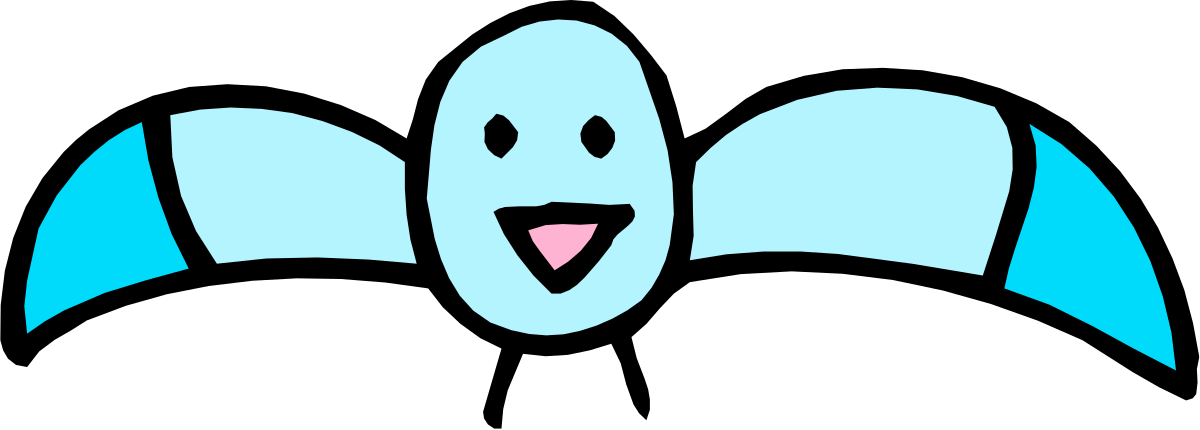 Blue Bat with Pink Nose and White Face Clipart - Adorable Visual for Projects