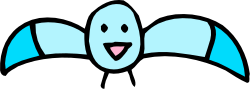 Blue Bat with Pink Nose and White Face Clipart - Adorable Visual for Projects