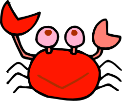 Red Crab Clipart with Eyes and Nose - Perfect for Your Coastal Themes