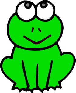 Green Frog Clipart with Big Eyes - Adorable and Playful