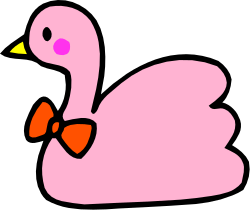 Pink Swan with Bow Tie Clipart - Elegant and Whimsical