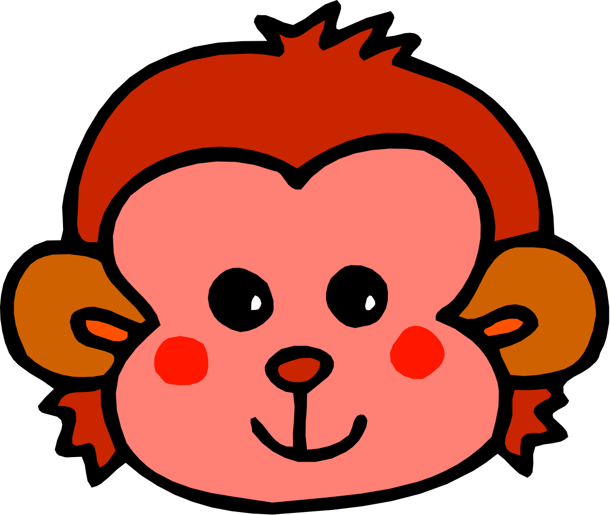 a monkey with a red nose and brown hair clip art png transparent Monkey with Red Nose and Brown Hair Clipart: Playful and Fun Animal Illustration