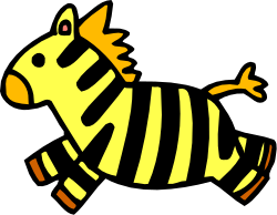 Zebra with Yellow Stripe Clipart: Unique, Vibrant Animal Illustration