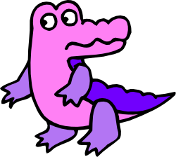 Purple Alligator on Black Background - Fun and Playful Clipart